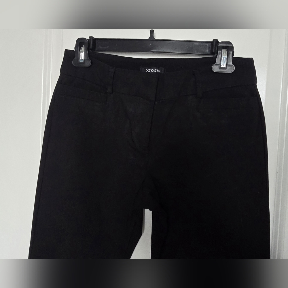 XOXO Black Dress‎ Pants Slacks 5/6 Straight Leg - Picture 2 of 7